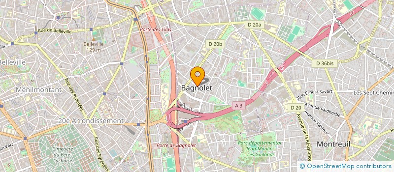 localisation de l'entreprise AUTO LOGISTIQUE à BAGNOLET
