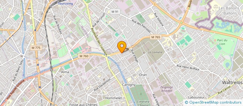 localisation de l'entreprise AUTO OCCAZ  ROUBAIX