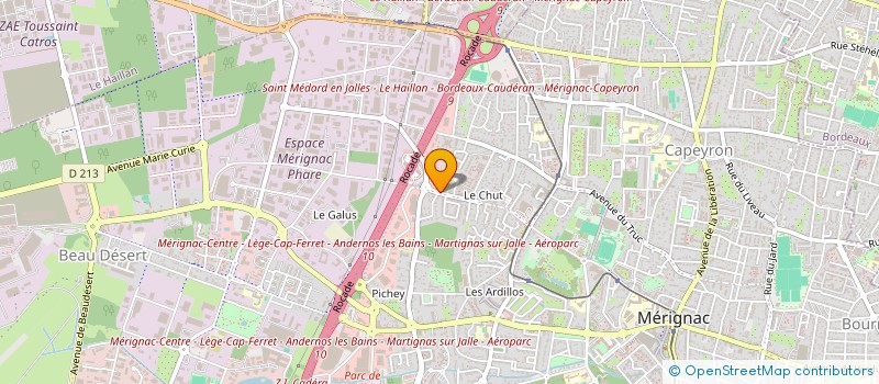 localisation de l'entreprise AUTO OUEST à MERIGNAC