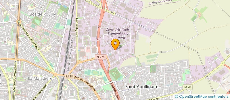 localisation de l'entreprise AUTO PARE BRISE BOURGOGNE à SAINT-APOLLINAIRE