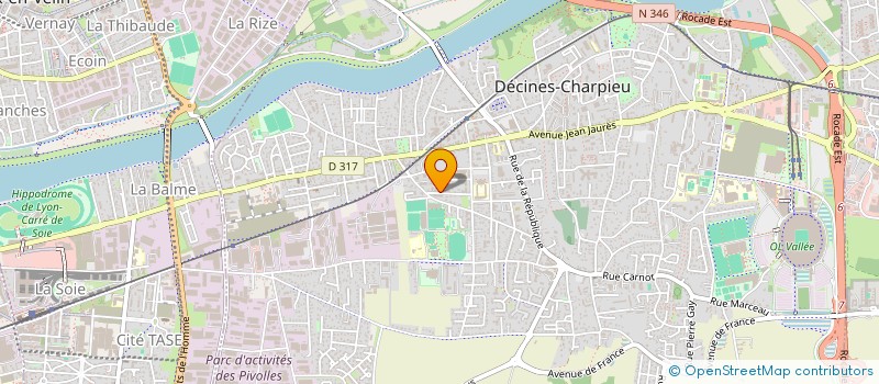 localisation de l'entreprise AUTO PIECES DU STADE à DECINES-CHARPIEU