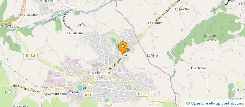 localisation de l'entreprise AUTO R.C.  CHAZELLES-SUR-LYON