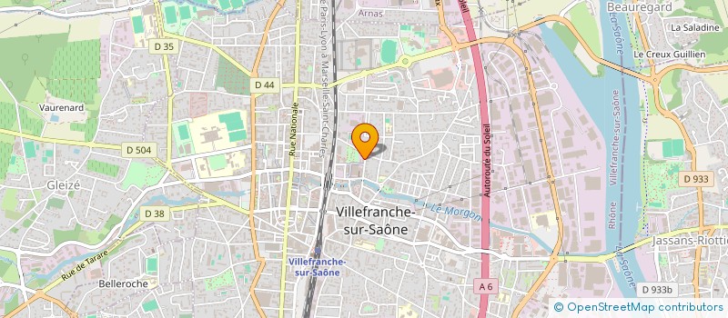localisation de l'entreprise AUTO SOINS G. SAUZET à VILLEFRANCHE-SUR-SAONE