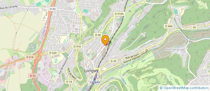 localisation de l'entreprise AUTO VITRAGE 54 à LONGWY