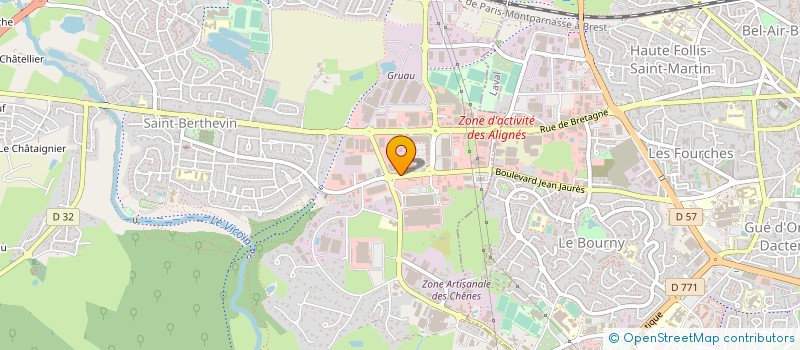 localisation de l'entreprise AUTO VITRAGE LAVALLOIS à SAINT-BERTHEVIN