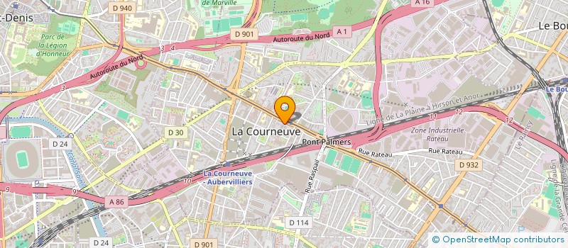 localisation de l'entreprise AUTOGLASS à LA COURNEUVE