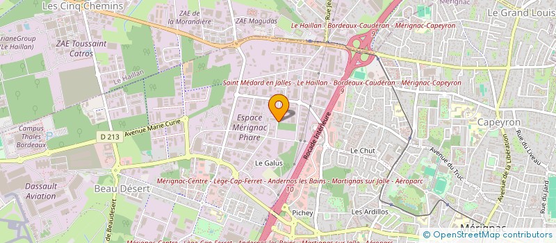 localisation de l'entreprise AUTOMAT. FERMETURE CONCEPT DISTRIBUTION à MERIGNAC