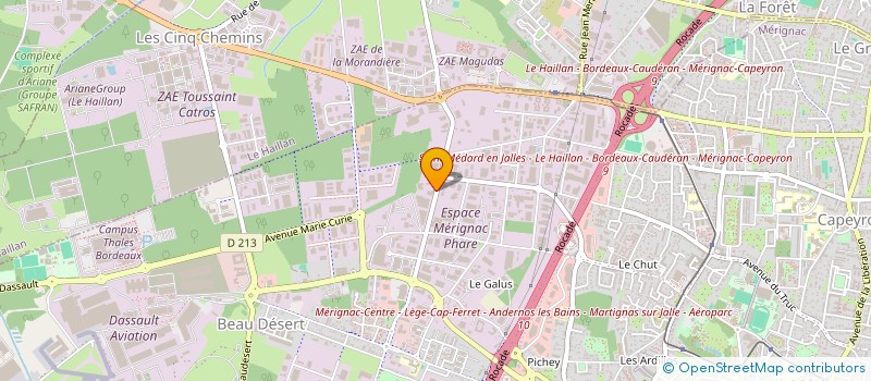 localisation de l'entreprise AUTOMATISMES-ETUDES-SERVICES à MERIGNAC