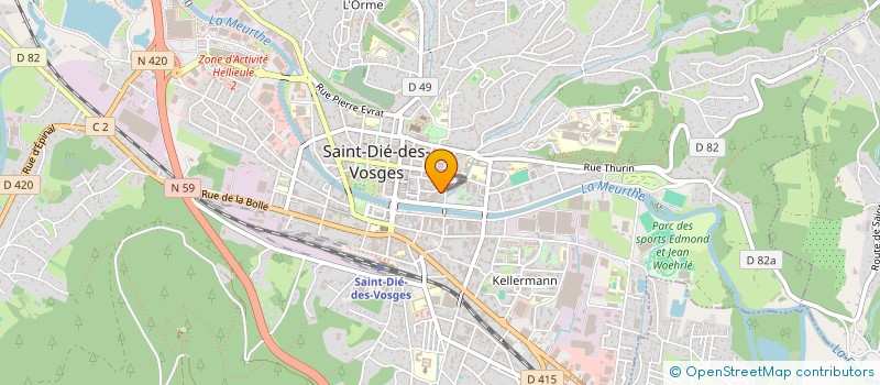 localisation de l'entreprise AUTOMOBILE CONTROLE DEODATIEN à SAINT-DIE-DES-VOSGES