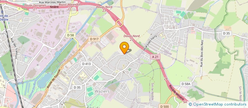 localisation de l'entreprise AUTOMOBILES DIFFUSION NORD - ADN  WAZIERS