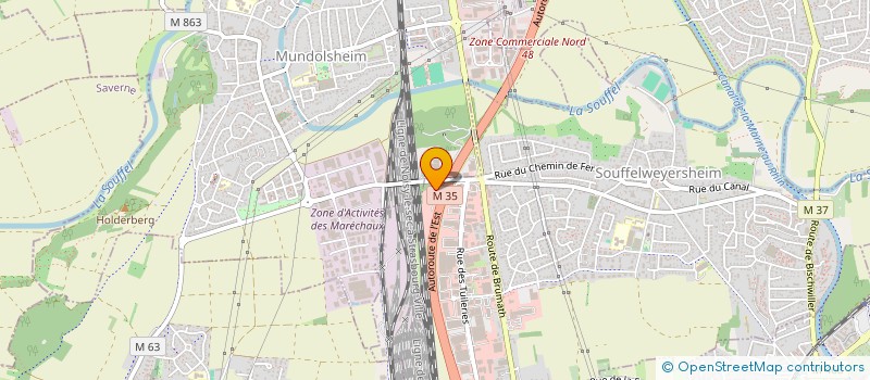 localisation de l'entreprise AUTOMOBILES RITTERBECK  SOUFFELWEYERSHEIM