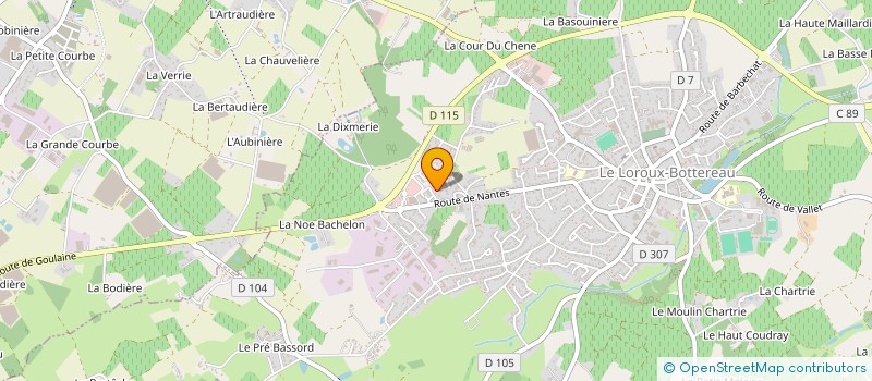 localisation de l'entreprise AUTOMOBILES SEVRE ET LOIRE  LE LOROUX-BOTTEREAU