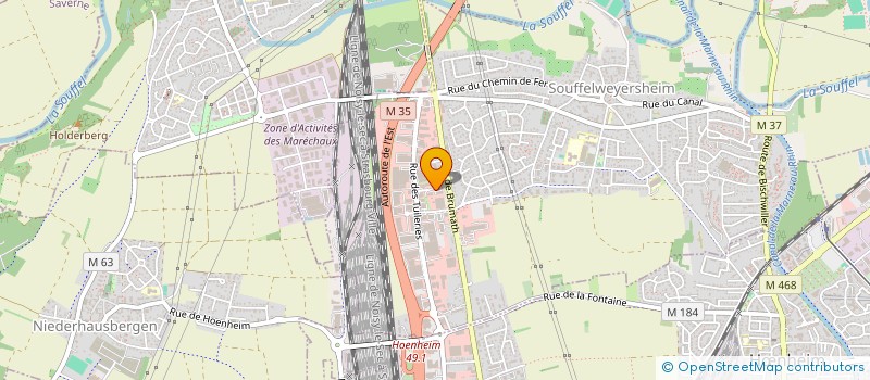 localisation de l'entreprise AUTOROUL  SOUFFELWEYERSHEIM