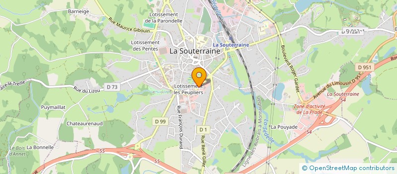 localisation de l'entreprise AUTOS CENTRE à LA SOUTERRAINE
