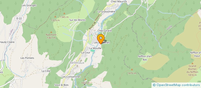 localisation de l'entreprise AUTOUR DU ROC D'ENFER à BELLEVAUX