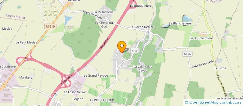 localisation de l'entreprise AUTOUR DU VERRE  PARCAY-MESLAY