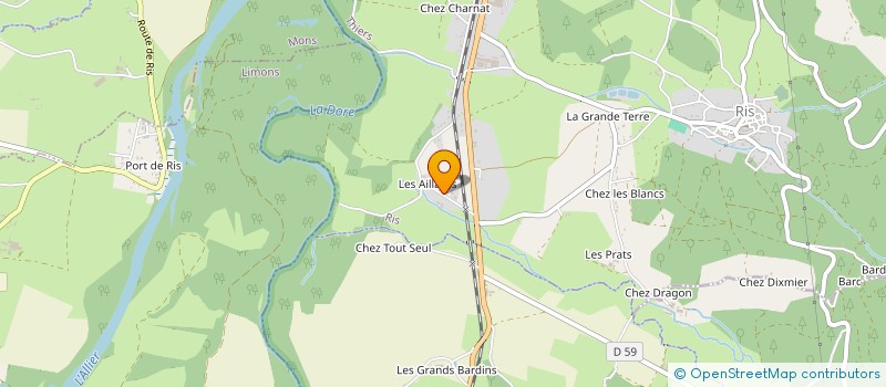 localisation de l'entreprise AUVERGNE ATTELAGE  RIS