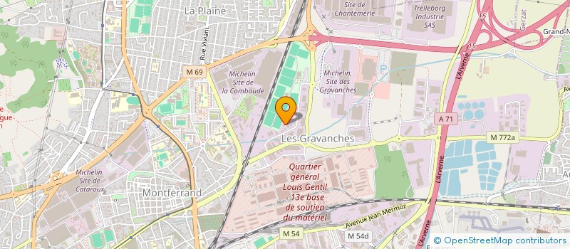 localisation de l'entreprise AUVERGNE BARDAGE COUVERTURE ETANCHEITE à CLERMONT-FERRAND