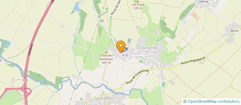 localisation de l'entreprise AUVERGNE BOIS DES COMBRAILLES  ARTONNE