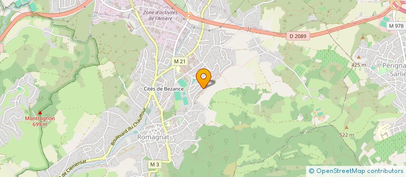 localisation de l'entreprise AUVERGNE BOIS ENERGIE  ROMAGNAT