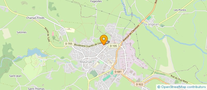localisation de l'entreprise AUVERGNE FROID CONCEPT SARL à MAURIAC