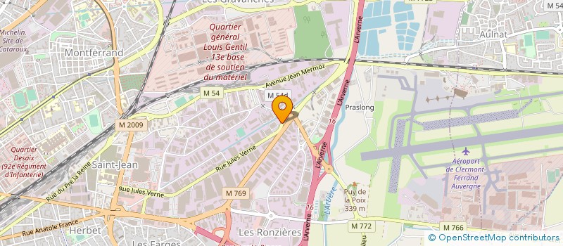 localisation de l'entreprise AUVERGNE MATERIAUX  CLERMONT-FERRAND