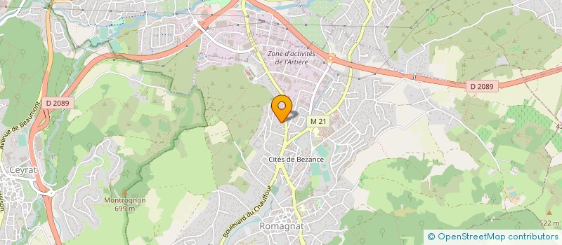 localisation de l'entreprise AUVERGNE MENUISERIE PVC ITIER à ROMAGNAT