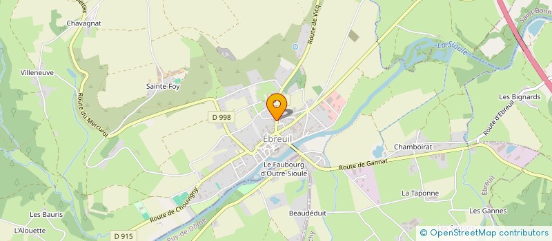 localisation de l'entreprise AUVERGNE MONTAGE CHARPENTE METALLIQUE à EBREUIL