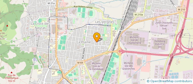 localisation de l'entreprise AUVERGNE TRAVAUX à CLERMONT-FERRAND