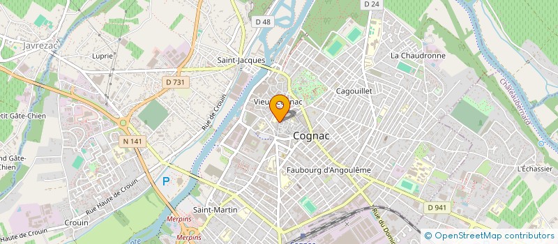 localisation de l'entreprise AUX-BELLES COURBES à COGNAC