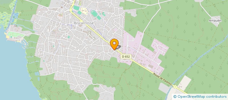 localisation de l'entreprise AUX BISCA BAMBINS.  BISCARROSSE