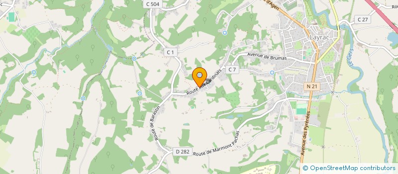 localisation de l'entreprise AUX CARDINATS  LAYRAC