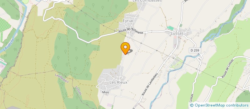localisation de l'entreprise AUX CLAIRIERES DU PERE JEAN DES RIEUX à LUSSAS