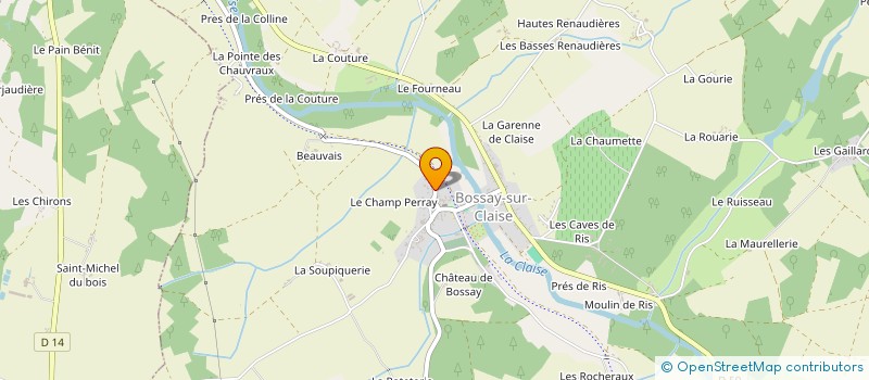 localisation de l'entreprise AUX COULEURS DU TEMPS à BOSSAY-SUR-CLAISE