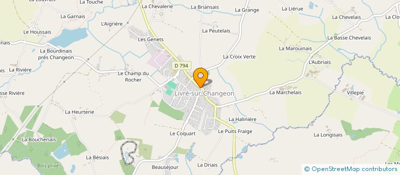 localisation de l'entreprise AUX DELICES DE LIVRE  LIVRE-SUR-CHANGEON