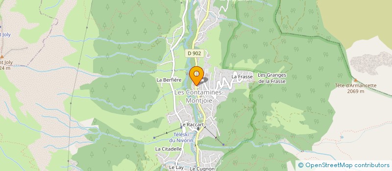 localisation de l'entreprise AUX DELICES DE MONTJOIE à LES CONTAMINES-MONTJOIE