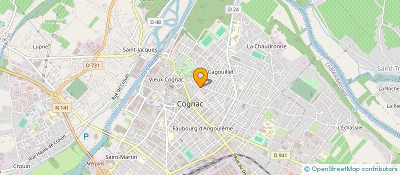 localisation de l'entreprise AUX DELICES DU COYOTE à COGNAC