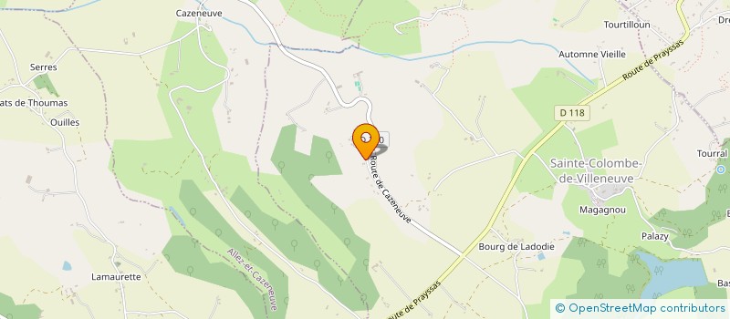 localisation de l'entreprise AUX DEUX TILLEULS EARL  SAINTE-COLOMBE-DE-VILLENEUVE