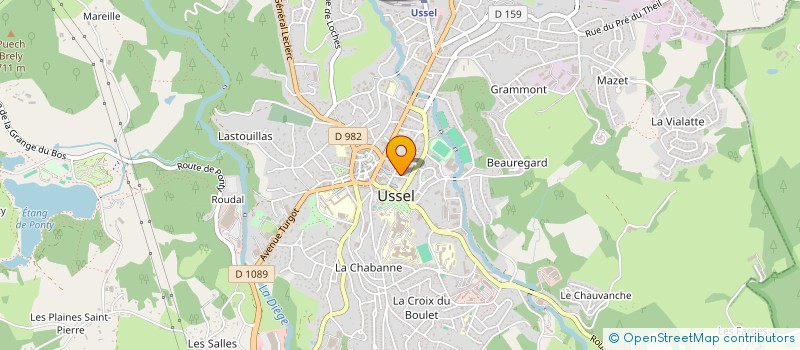 localisation de l'entreprise AUX FILS DES NOEUDS  USSEL