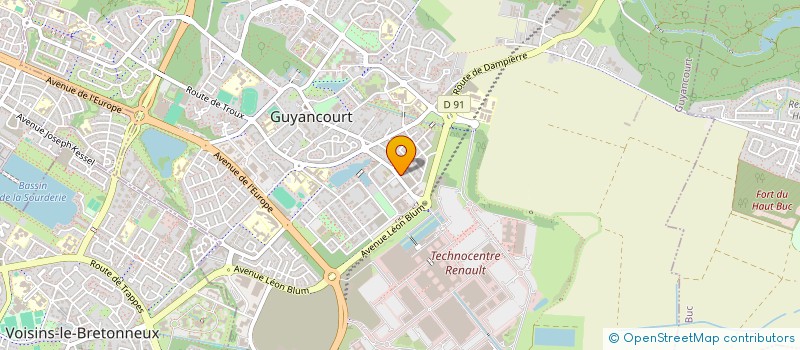 localisation de l'entreprise AUX FLEURS DE VILLAROY  GUYANCOURT