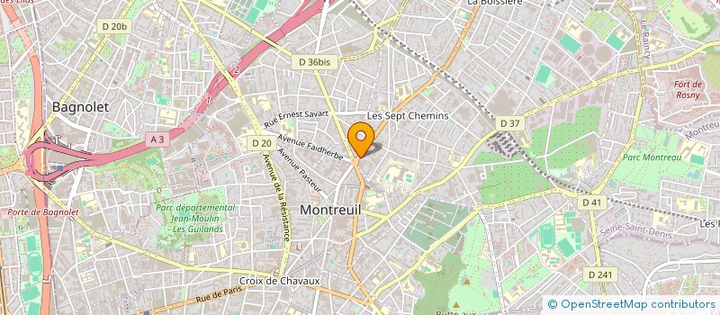 localisation de l'entreprise AUX LIEUX D'ETRE  MONTREUIL