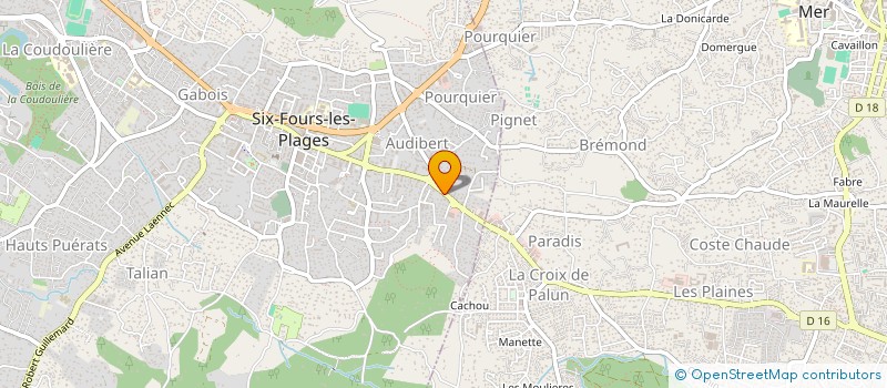localisation de l'entreprise AUX NOCES D'AZUR à SIX-FOURS-LES-PLAGES
