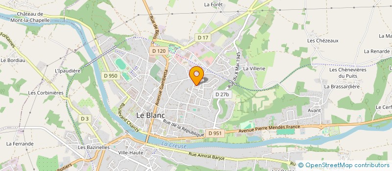 localisation de l'entreprise AUX P'TI SOINS à LE BLANC