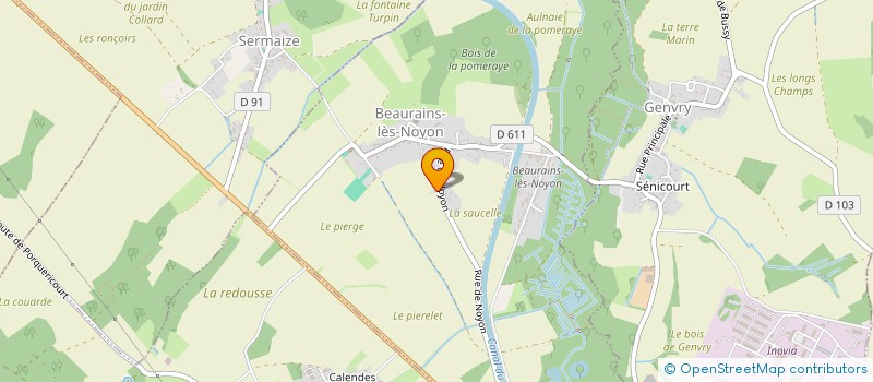 localisation de l'entreprise AUX P'TITS PAINS à BEAURAINS-LES-NOYON