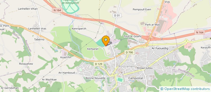 localisation de l'entreprise AUX PETITS BONHEUR DE LA VIE  ROSTRENEN