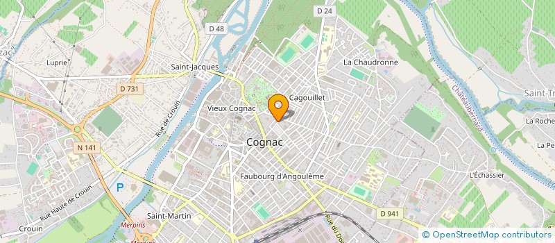 localisation de l'entreprise AUX PETITS SOINS D'AURORE à COGNAC