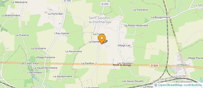 localisation de l'entreprise AUX PISCINES ET BAINS DE LA BAIE  SAINT-SAUVEUR-LA-POMMERAYE