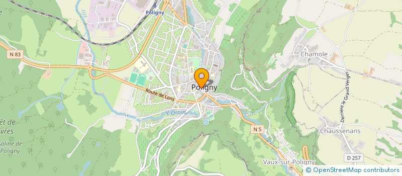 localisation de l'entreprise AUX PRODUITS GOURMANDS  POLIGNY