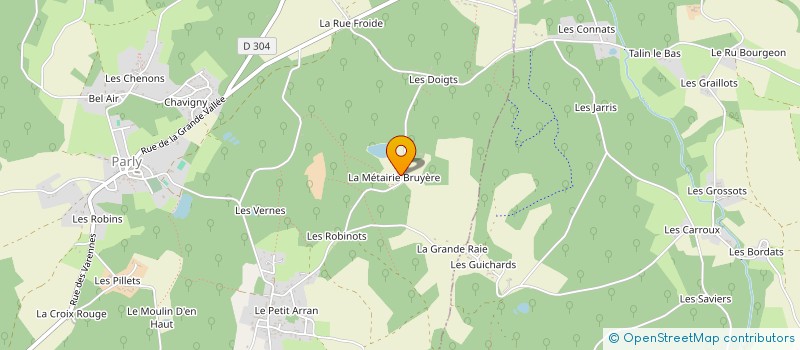localisation de l'entreprise AUX QUATRE VENTS DE L'ART ASSOCIATION ARTISTIQUE ET CARITATIVE DE PARLY DANS L'YONNE à PARLY