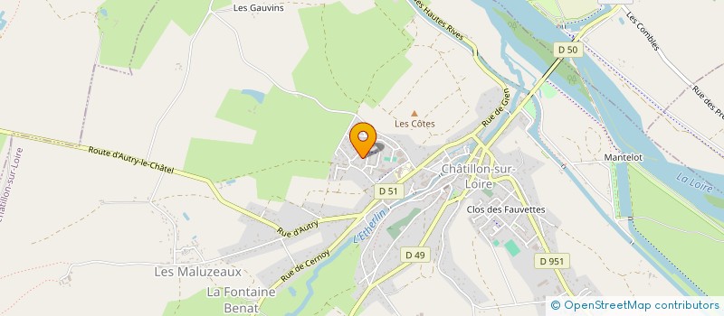 localisation de l'entreprise AUX REVES BLEUS CIEL  CHATILLON-SUR-LOIRE